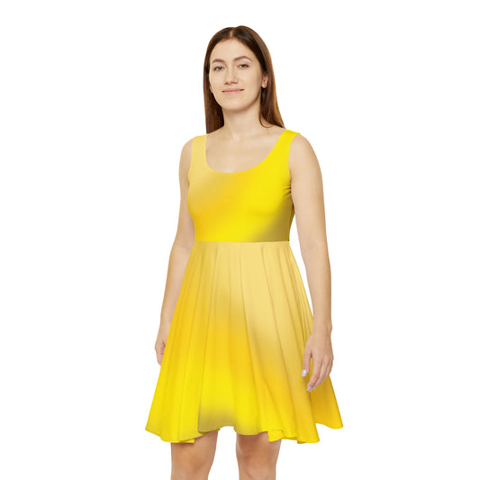 Yellow Gradient Colored Skater Dress - Perfect for any Occasion - Printspirationz