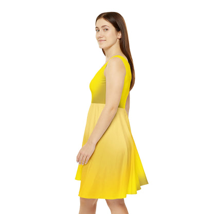 Yellow Gradient Colored Skater Dress - Perfect for any Occasion - Printspirationz