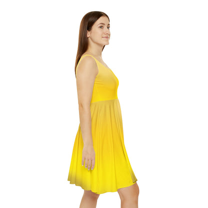 Yellow Gradient Colored Skater Dress - Perfect for any Occasion - Printspirationz