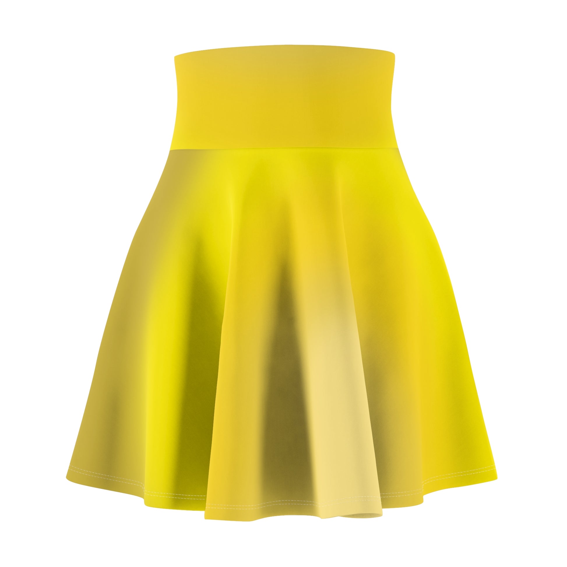 Yellow Gradient Colored Skater Skirt - Versatile High Waist Ombre - Perfect for Mixing and Matching Colors (AOP) - Printspirationz