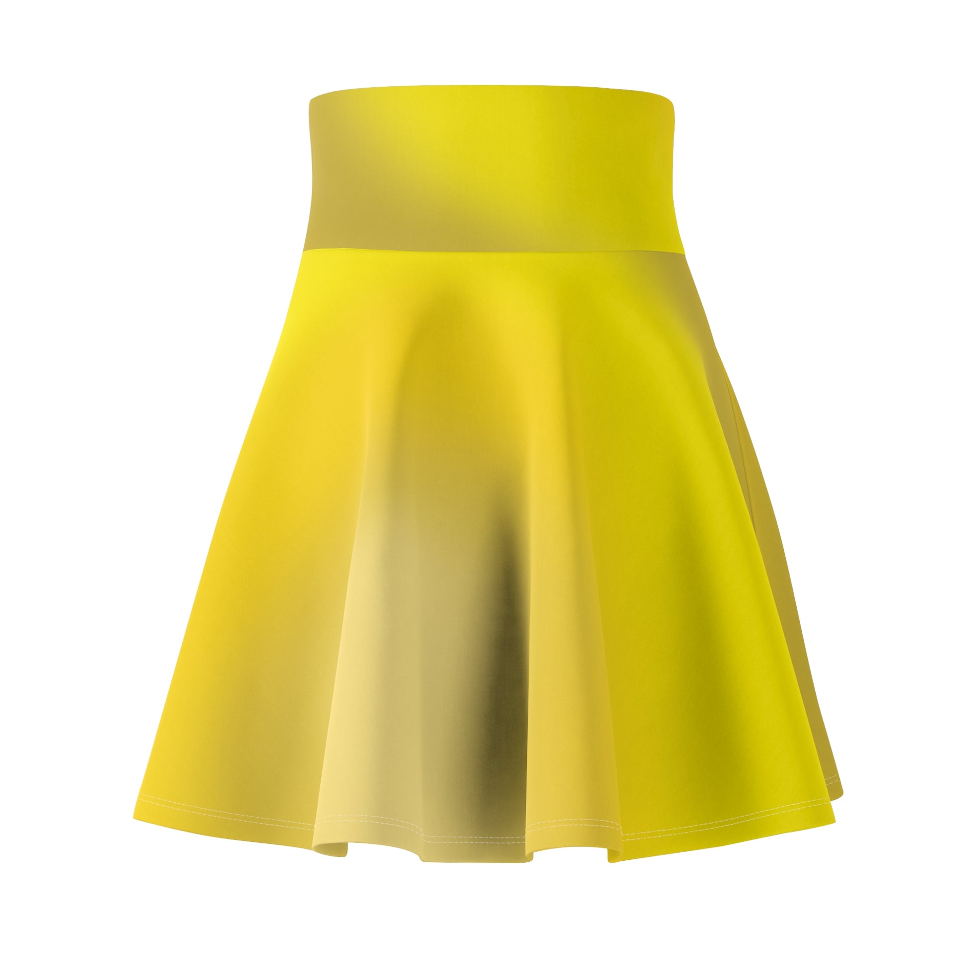 Yellow Gradient Colored Skater Skirt - Versatile High Waist Ombre - Perfect for Mixing and Matching Colors (AOP) - Printspirationz