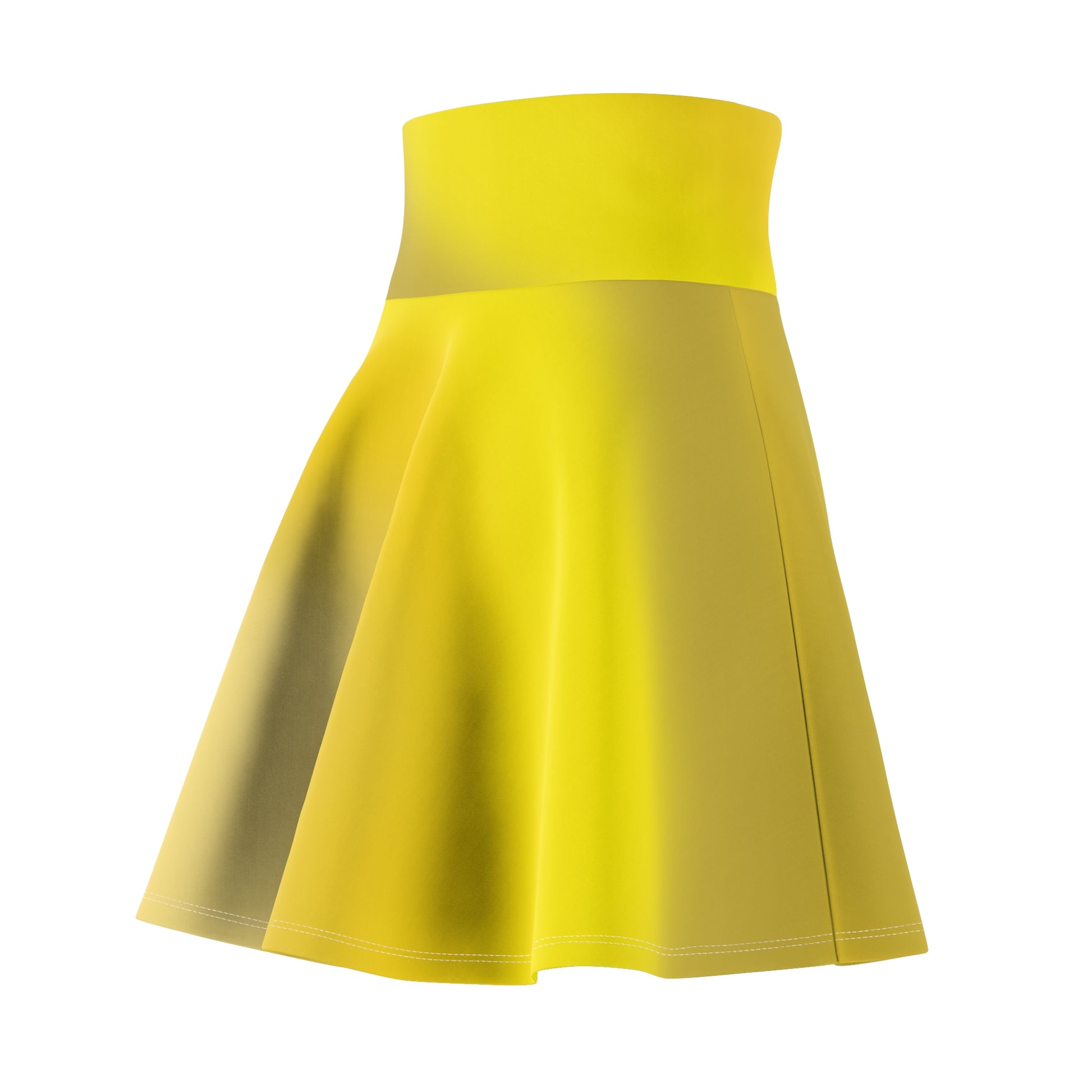 Yellow Gradient Colored Skater Skirt - Versatile High Waist Ombre - Perfect for Mixing and Matching Colors (AOP) - Printspirationz