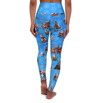 Yoga Leggings, Santa Claus Print, Christmas Workout Pants, Festive Athletic Wear, Holiday Fitness Apparel - Printspirationz
