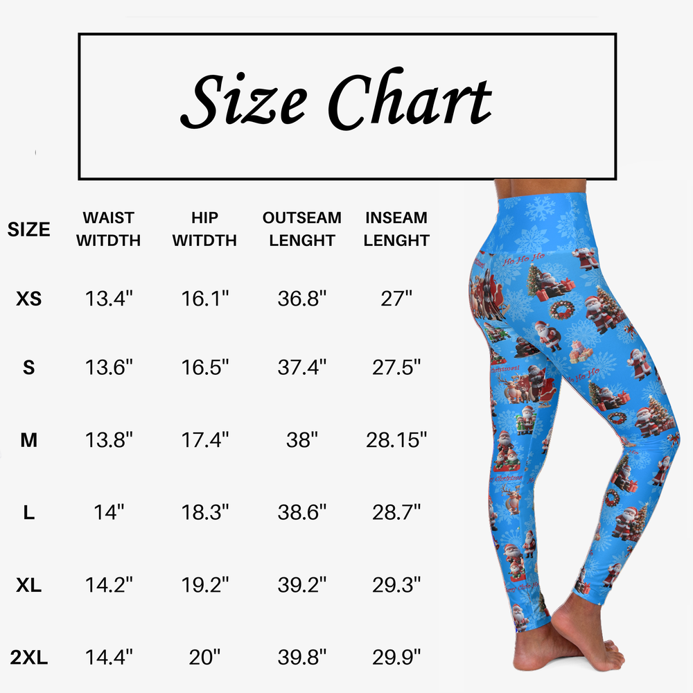 Yoga Leggings, Santa Claus Print, Christmas Workout Pants, Festive Athletic Wear, Holiday Fitness Apparel