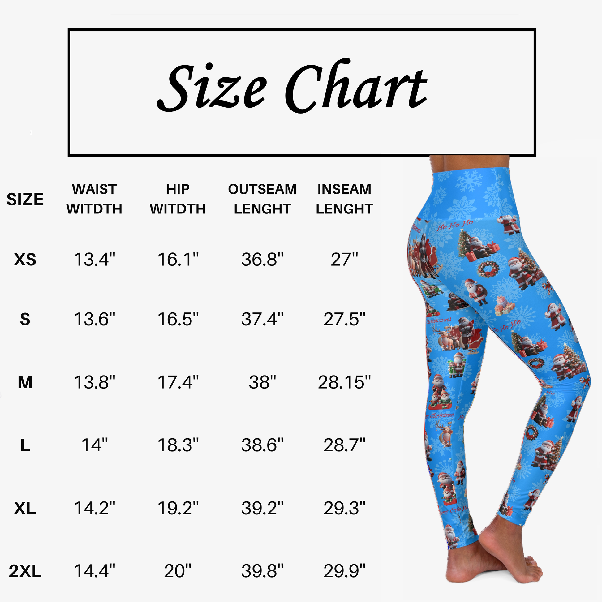 Yoga Leggings, Santa Claus Print, Christmas Workout Pants, Festive Athletic Wear, Holiday Fitness Apparel - Printspirationz