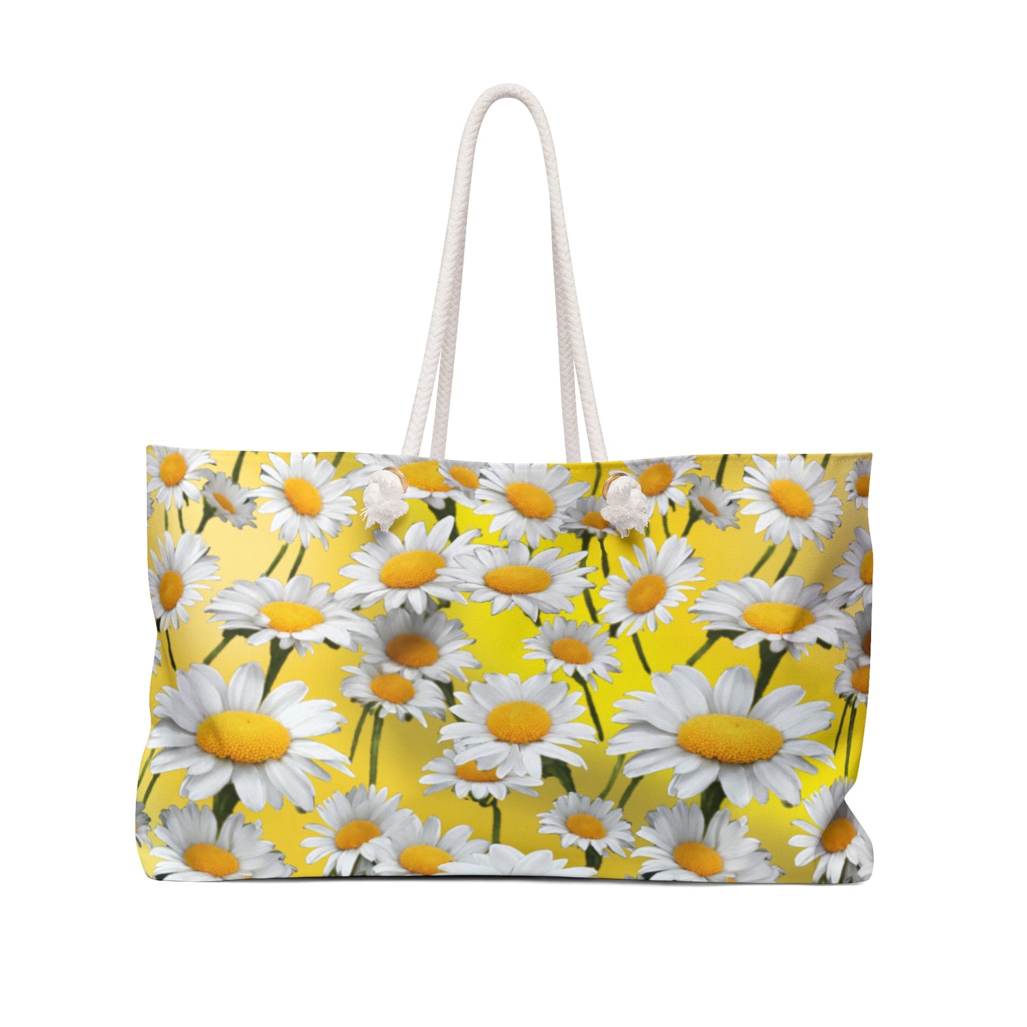 Daisies Weekender Tote Bag, Weekender Bag with Custom Print Design, Personalized Travel Duffel, Print on Demand Bag, Weekend Bag Design - Printspirationz