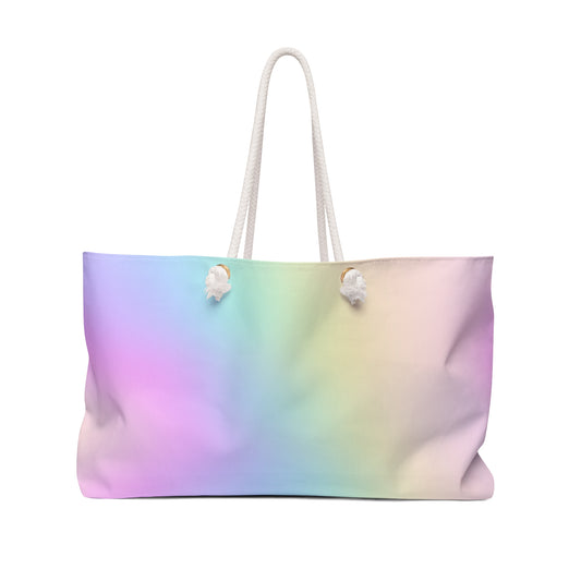 Pastel Rainbow Weekender Bag, Weekender Bag Design, Personalized Travel Duffel, Spring Colors Bag, Weekend Essential Design - Printspirationz