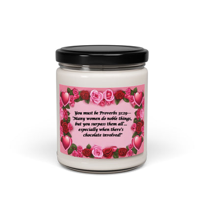 Aromatherapy Soy Candle, Personalized Message with Hearts and Roses, Gift for Her, Valentine's Day Candle, Pink Background, Scented Candle - Printspirationz