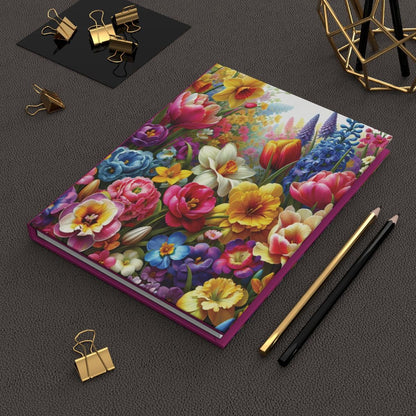 Flower Hardcover Journal Matte, Journal Print On Demand, Personalized Notebook Cover, Customized Planner, Custom Bullet Journal Cover Design - Printspirationz