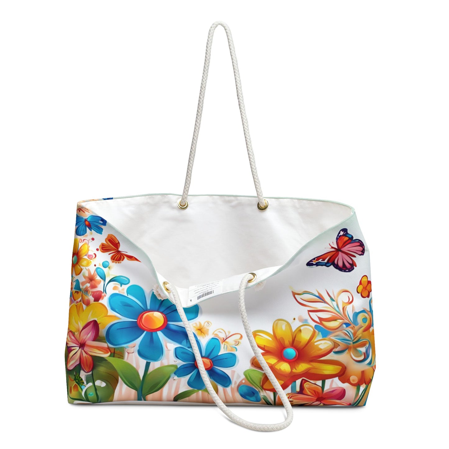 Weekender Bag, Floral Butterfly Print Duffle Bag, Travel Tote, Overnight Bag, Gym Bag, Spring Accessories, Mother's Day gift for Mom - Printspirationz