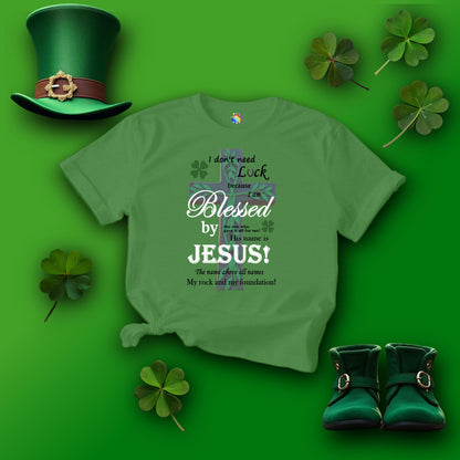 Christian St. Patrick Day Tee, Religious Green Shamrock T-Shirt For Women, Irish Catholic Gift, Celtic Cross Clothing, Short Sleeve Christian - Printspirationz