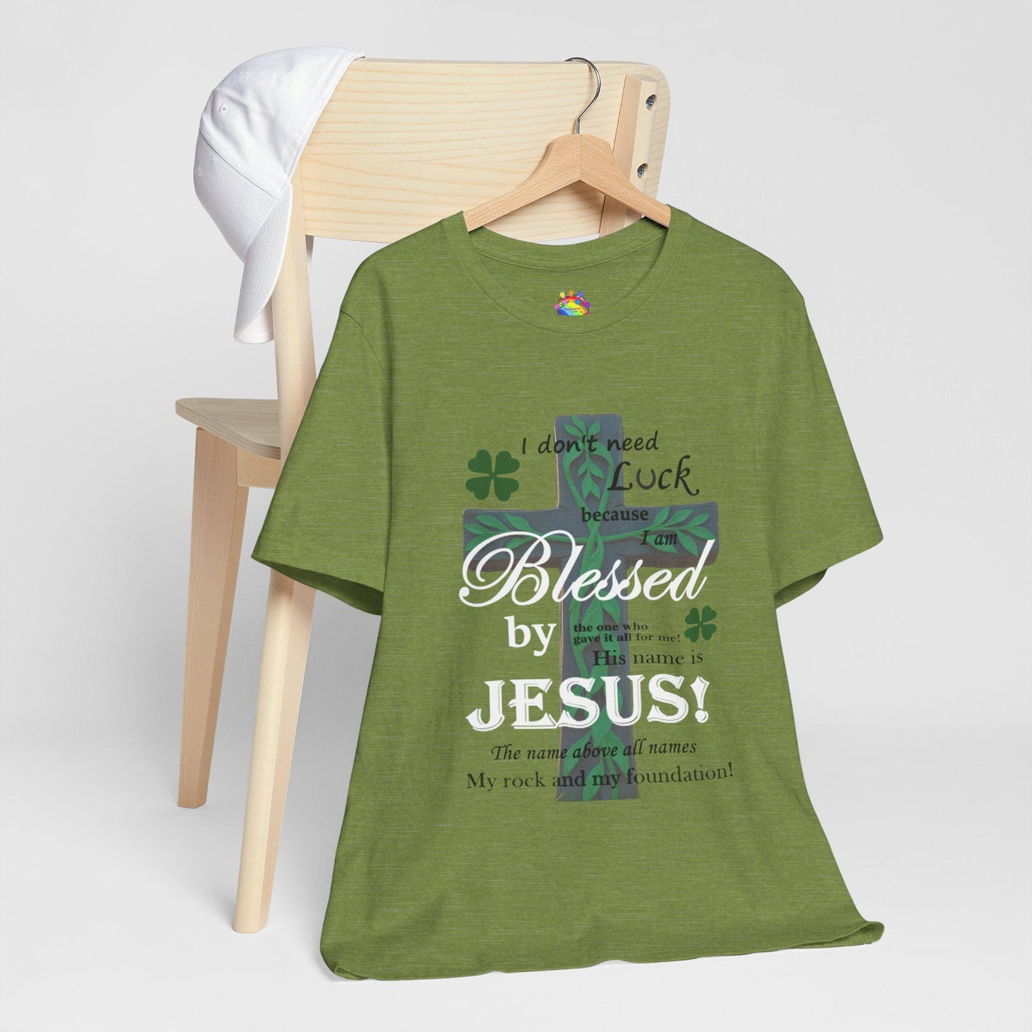Christian St. Patrick Day Tee, Religious Green Shamrock T-Shirt For Women, Irish Catholic Gift, Celtic Cross Clothing, Short Sleeve Christian - Printspirationz