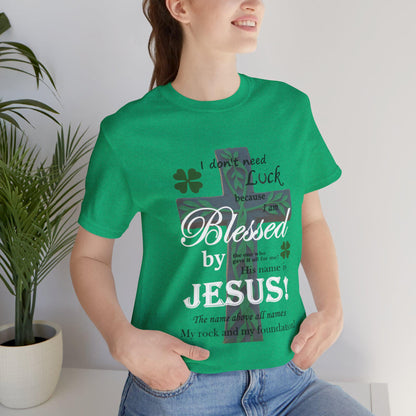 Christian St. Patrick Day Tee, Religious Green Shamrock T-Shirt For Women, Irish Catholic Gift, Celtic Cross Clothing, Short Sleeve Christian - Printspirationz