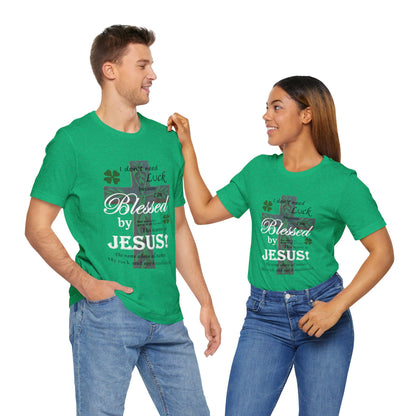 Christian St. Patrick Day Tee, Religious Green Shamrock T-Shirt For Women, Irish Catholic Gift, Celtic Cross Clothing, Short Sleeve Christian - Printspirationz
