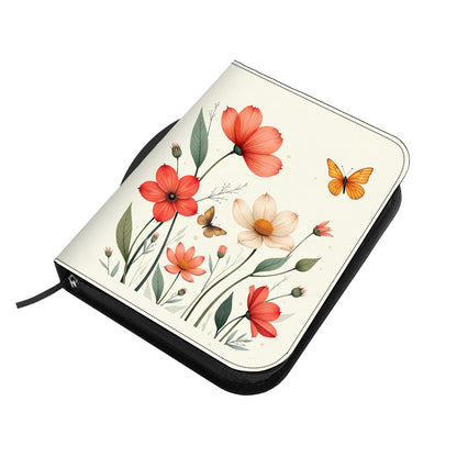 Bible Cover, Floral Butterfly Design, Orange Spring Flowers, Off White, Minimalist Book Protector, Religious Gift, Christian Organizer, Book - Printspirationz