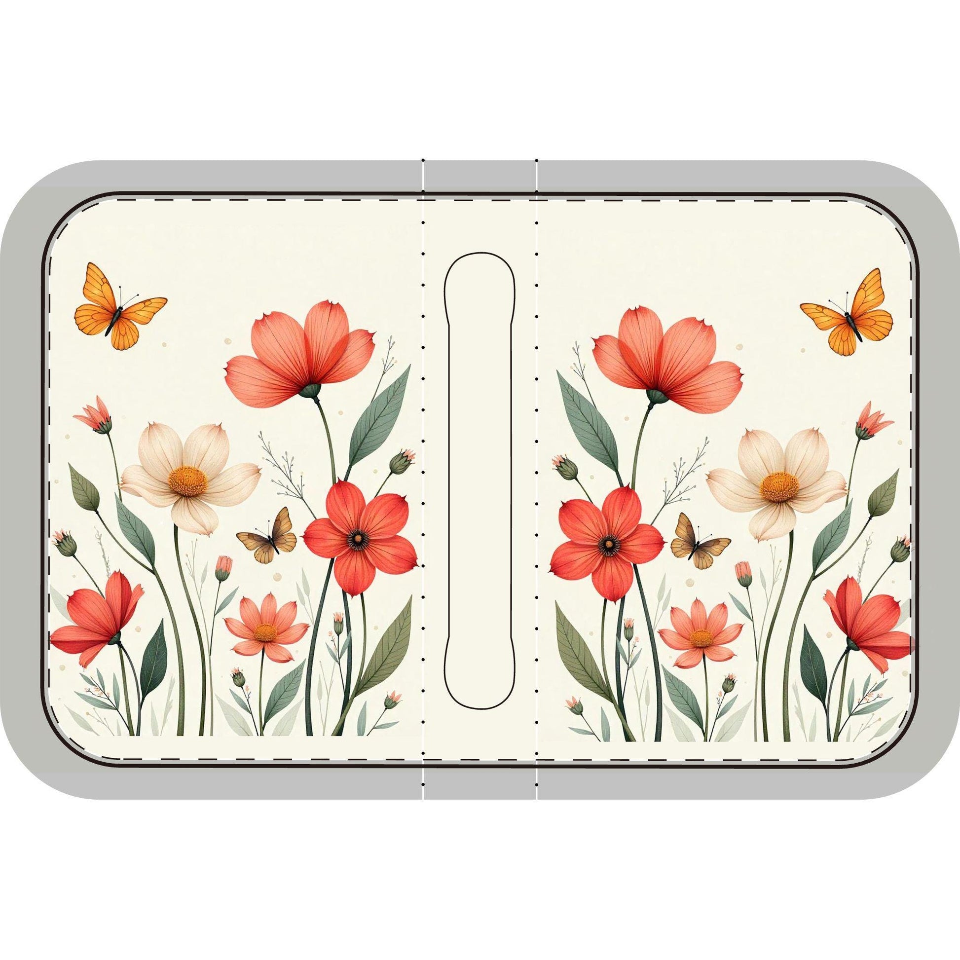 Bible Cover, Floral Butterfly Design, Orange Spring Flowers, Off White, Minimalist Book Protector, Religious Gift, Christian Organizer, Book - Printspirationz