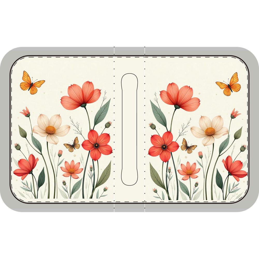 Bible Cover, Floral Butterfly Design, Orange Spring Flowers, Off White, Minimalist Book Protector, Religious Gift, Christian Organizer, Book