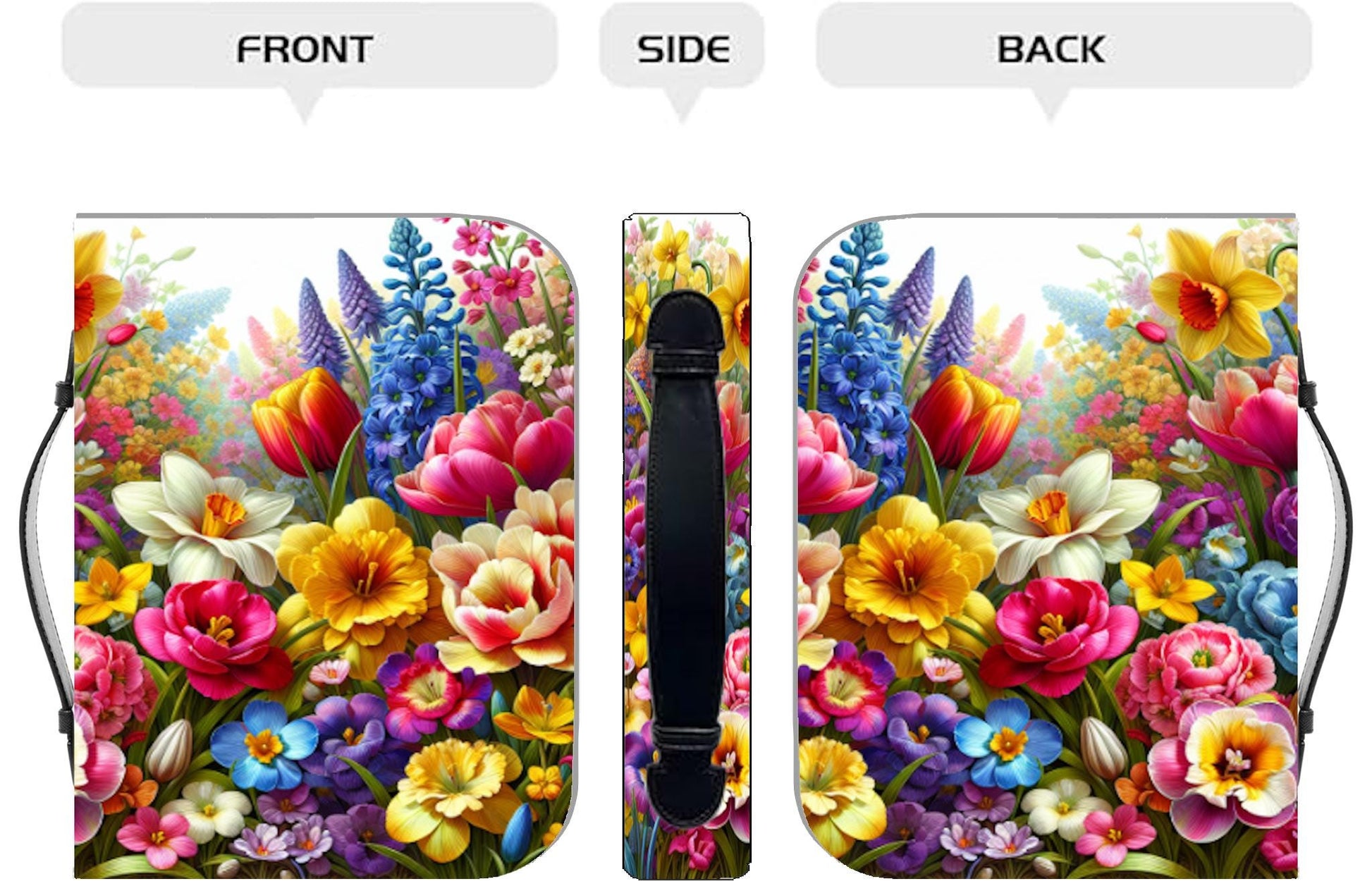 Bible Cover, Floral Garden Design - Vibrant Book Protector, Religious Gift, Christian Accessories, Bible Case Sleeve, Bible Study Organizer - Printspirationz
