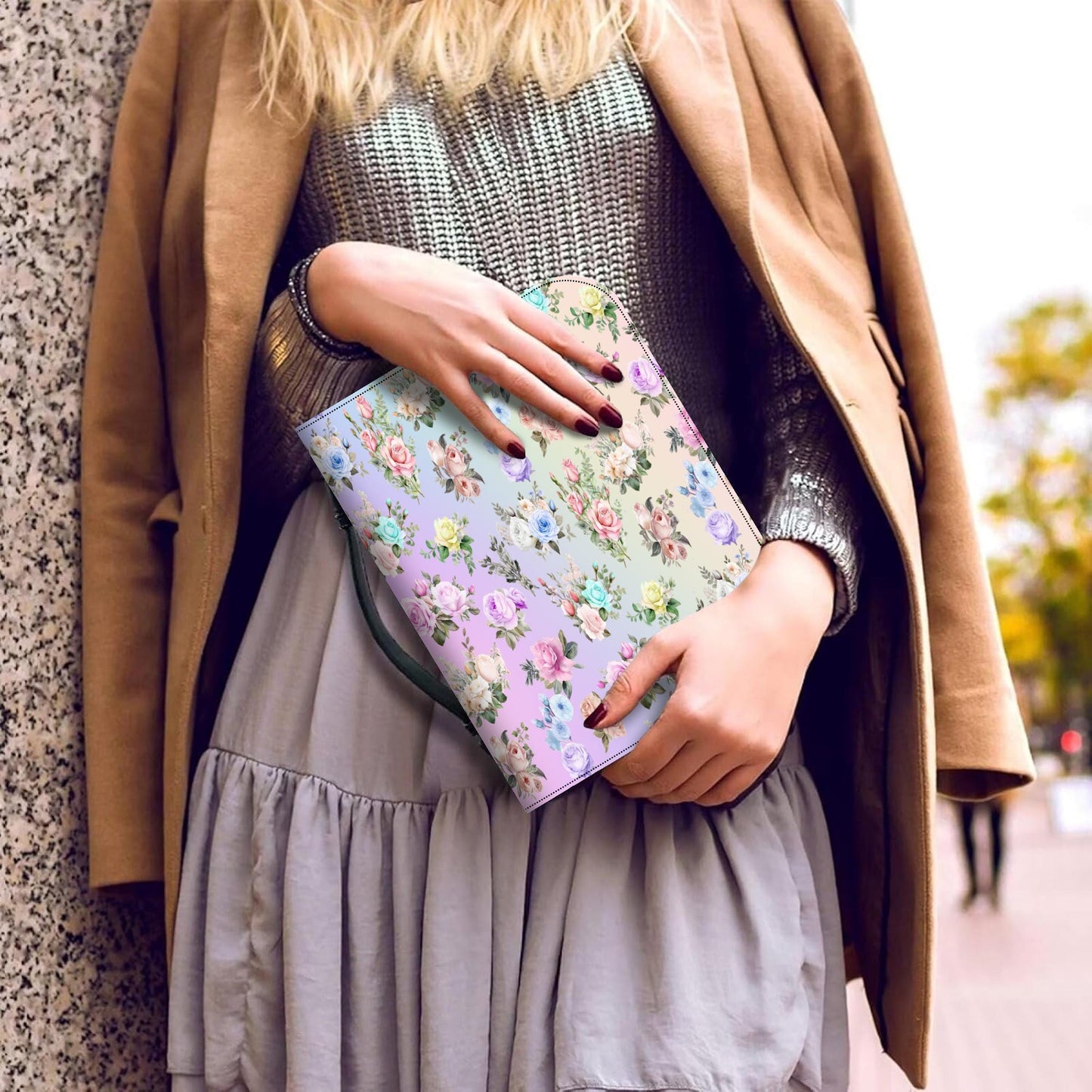 Bible Cover, Pastel Floral Bible Case, Bible Sleeve, Flower Pattern Bible Pouch, Rainbow Floral Book Cover, Christian Book Protector - Printspirationz