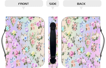 Bible Cover, Pastel Floral Bible Case, Bible Sleeve, Flower Pattern Bible Pouch, Rainbow Floral Book Cover, Christian Book Protector - Printspirationz