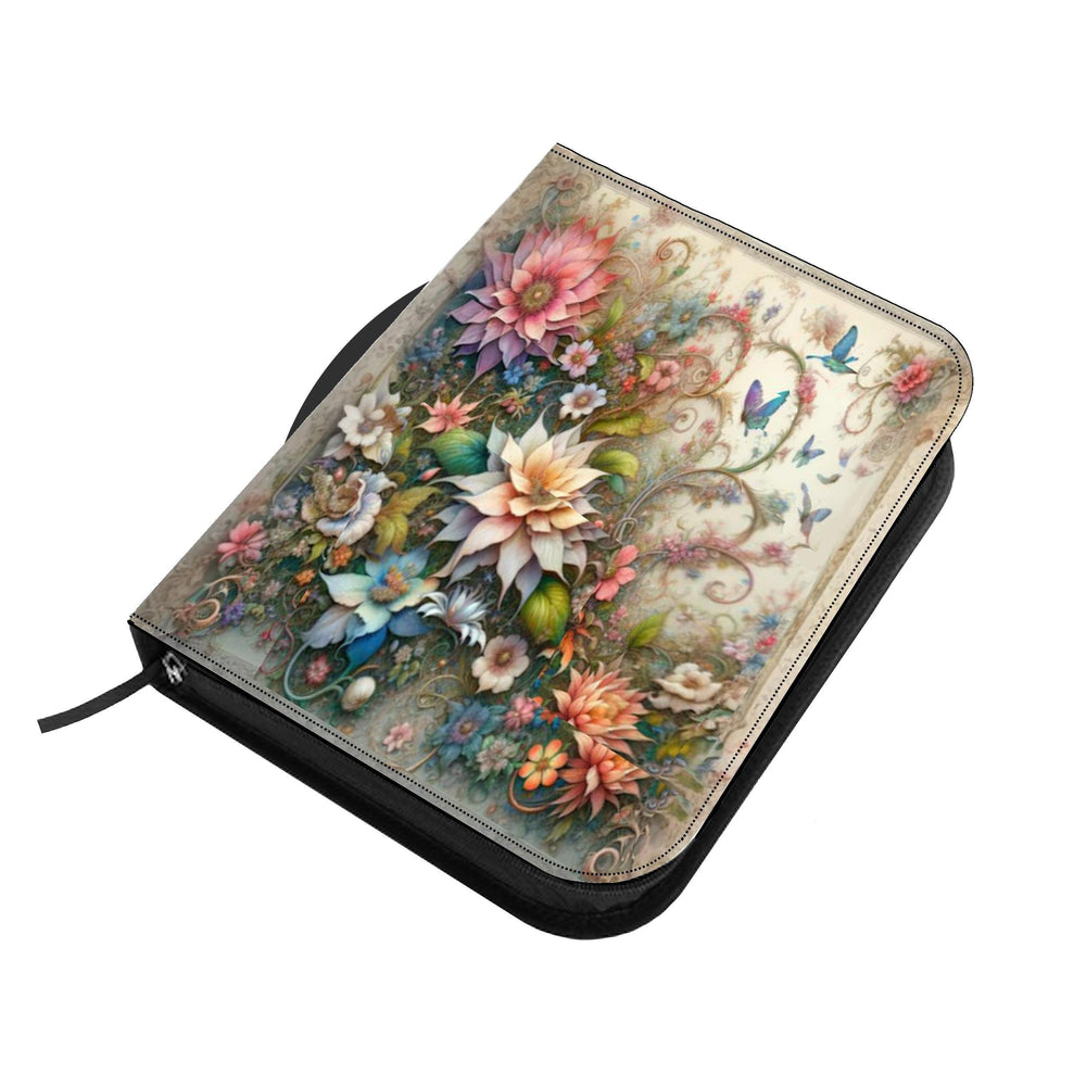 Bible Cover, Whimsical Floral Dahlia Design, Pink and Yellow Flowers, Vintage Textured Background, Bible Sleeve, Book Protector, Religious