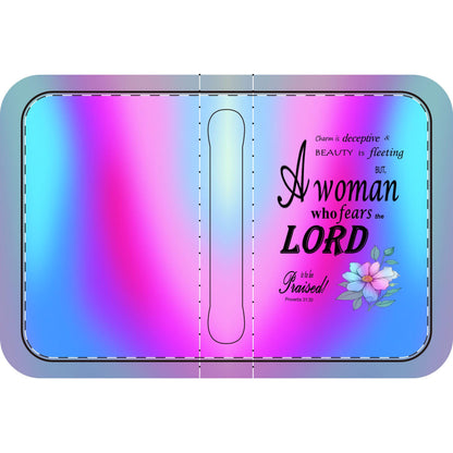 Pink, Blue, & Purple, Floral Bible Cover, Proverbs 31:30 Scripture Quote, Religious Gift Women, Church Accessory, Faith-Based Journal Cover - Printspirationz