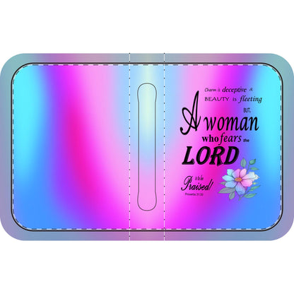 Pink, Blue, & Purple, Floral Bible Cover, Proverbs 31:30 Scripture Quote, Religious Gift Women, Church Accessory, Faith-Based Journal Cover - Printspirationz