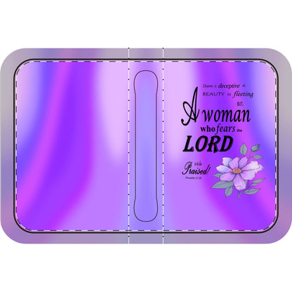 Purple, Floral Bible Cover, Proverbs 31:30 Scripture Quote, Religious Gift for Women, Church Accessory, Faith-Based Journal Cover - Printspirationz