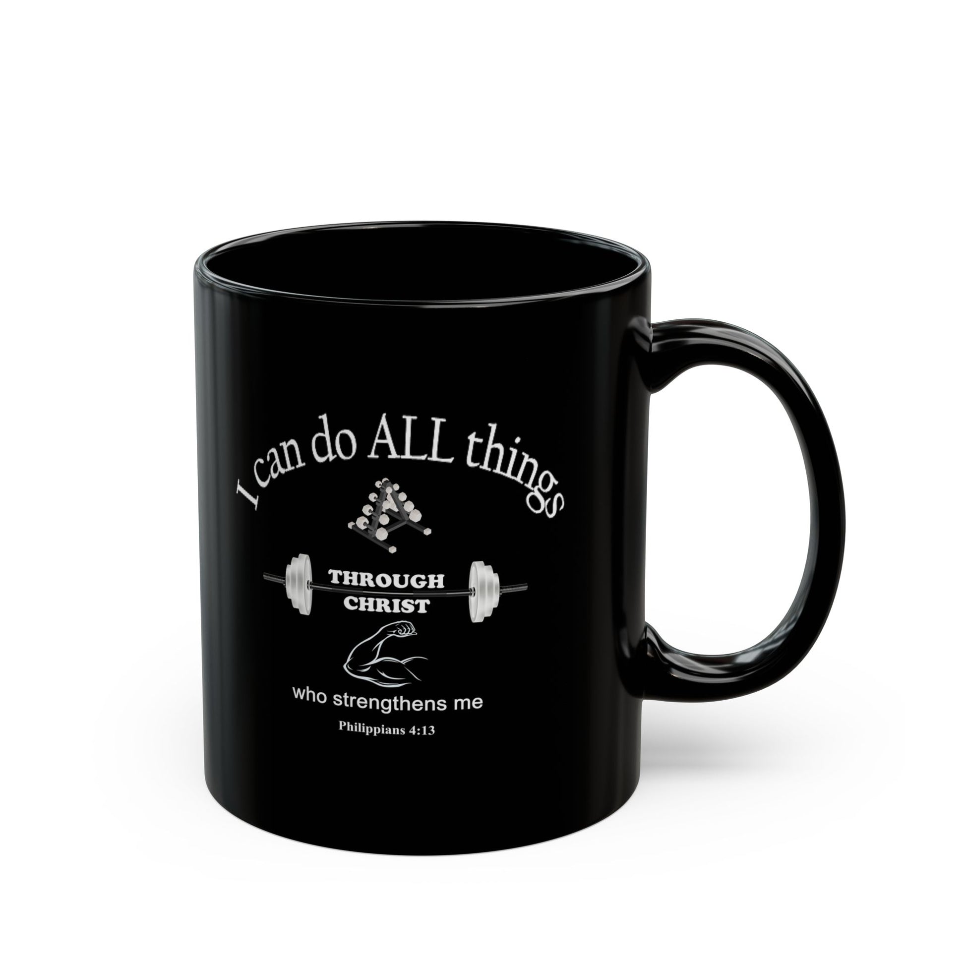 Black Ceramic Coffee Mug with Inspirational Bible Verse – Christian Gift for Women or Men, (11oz, 15oz), (11oz, 15oz) (11oz, 15oz) (11oz, 15oz) - Printspirationz