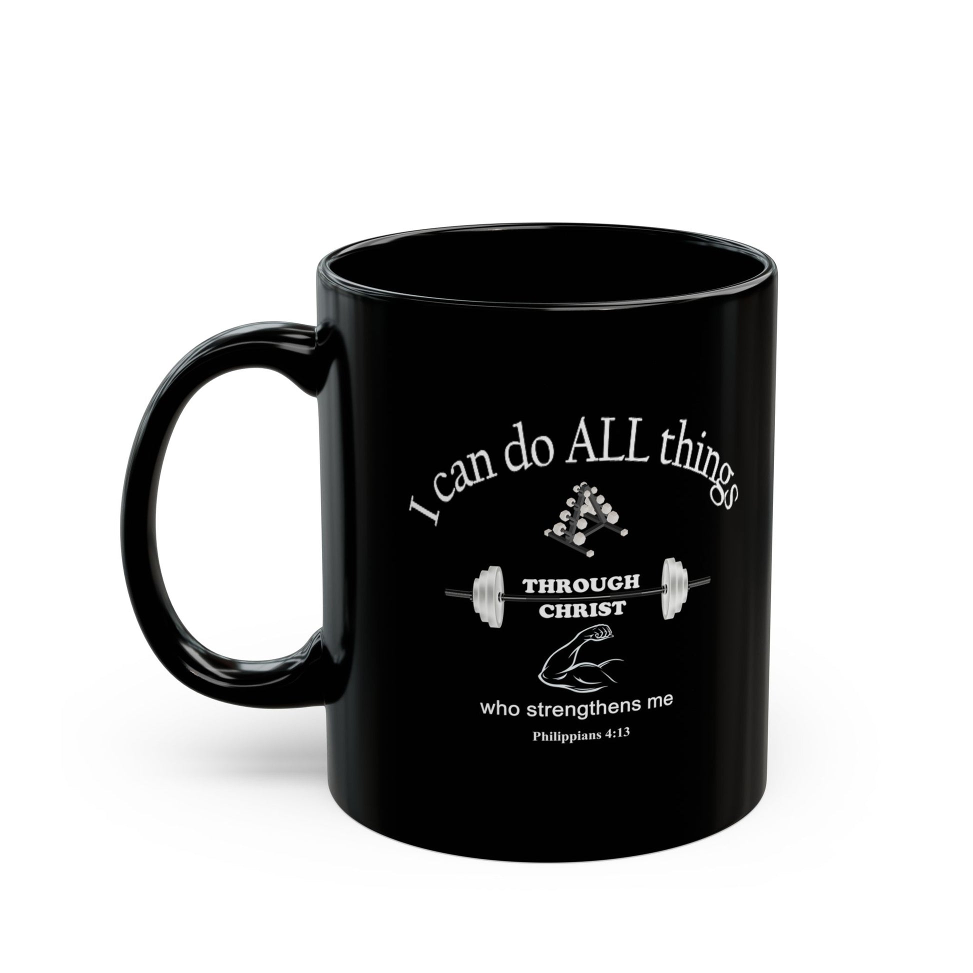 Black Ceramic Coffee Mug with Inspirational Bible Verse – Christian Gift for Women or Men, (11oz, 15oz), (11oz, 15oz) (11oz, 15oz) (11oz, 15oz) - Printspirationz