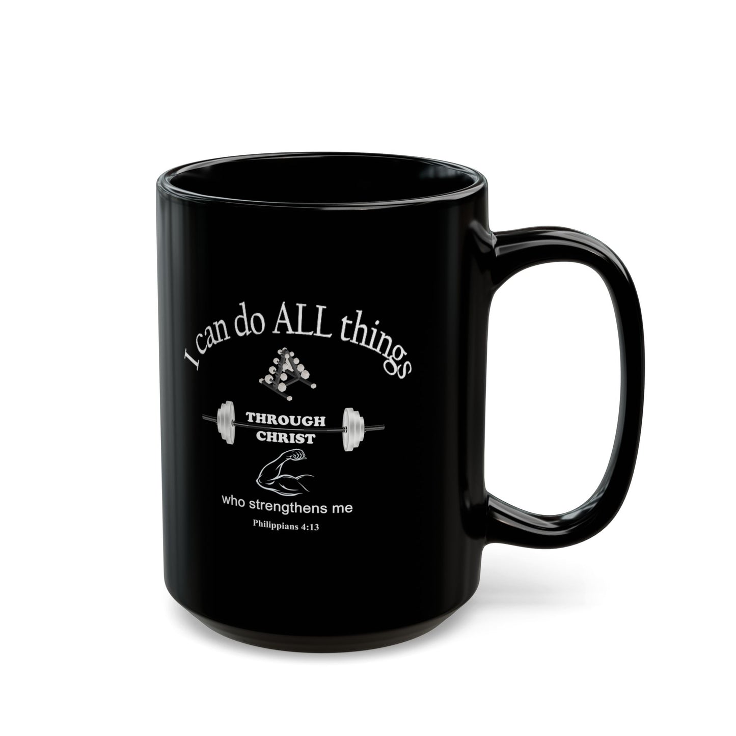 Black Ceramic Coffee Mug with Inspirational Bible Verse – Christian Gift for Women or Men, (11oz, 15oz), (11oz, 15oz) (11oz, 15oz) (11oz, 15oz) - Printspirationz