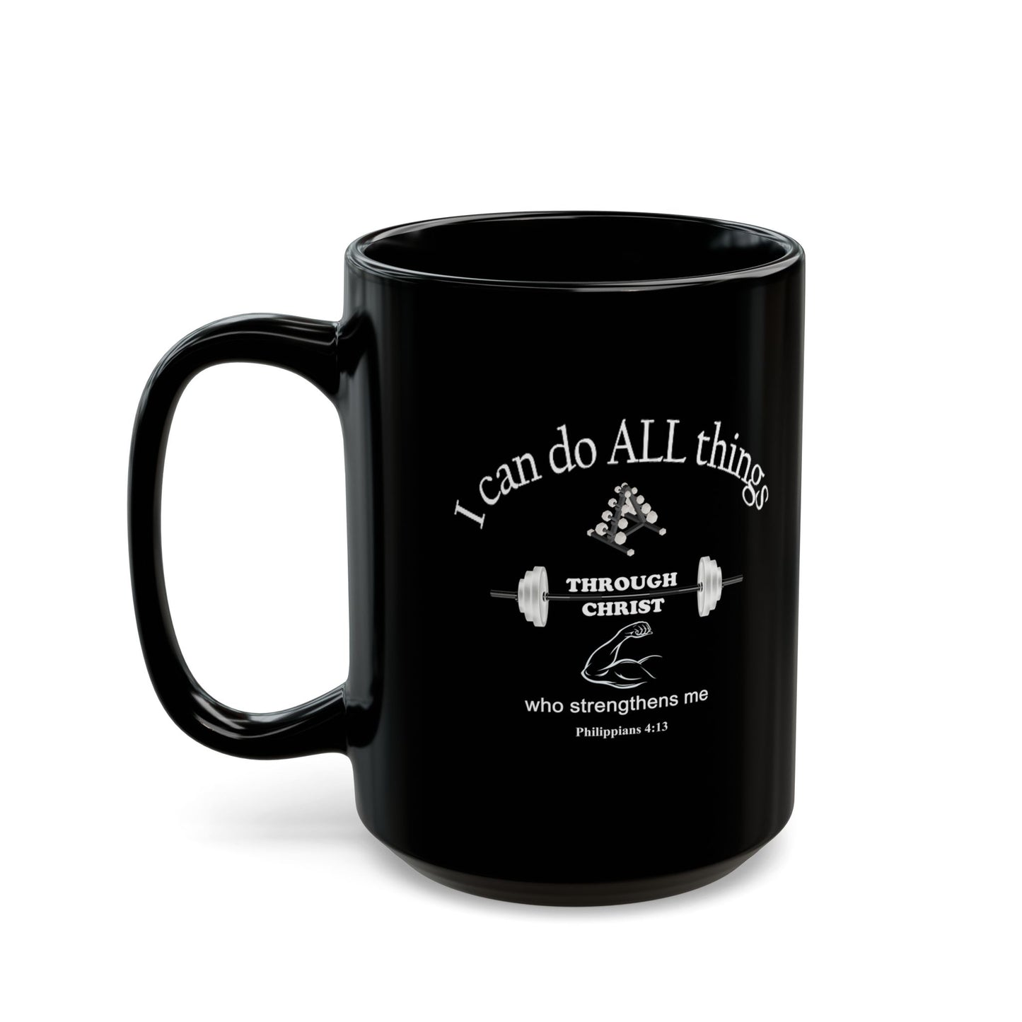 Black Ceramic Coffee Mug with Inspirational Bible Verse – Christian Gift for Women or Men, (11oz, 15oz), (11oz, 15oz) (11oz, 15oz) (11oz, 15oz) - Printspirationz