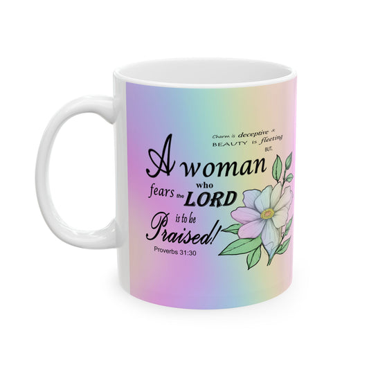 Colorful Ceramic Coffee Mug with Inspirational Bible Verse – Christian Gift for Women or Men, (11oz, 15oz), (11oz, 15oz) - Printspirationz