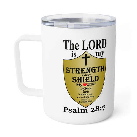 Insulated Coffee Mug, 10oz - Bible Verse Design, Christian Gift, Inspirational Quote Mug, Religious Cup, Tea Cup - Printspirationz
