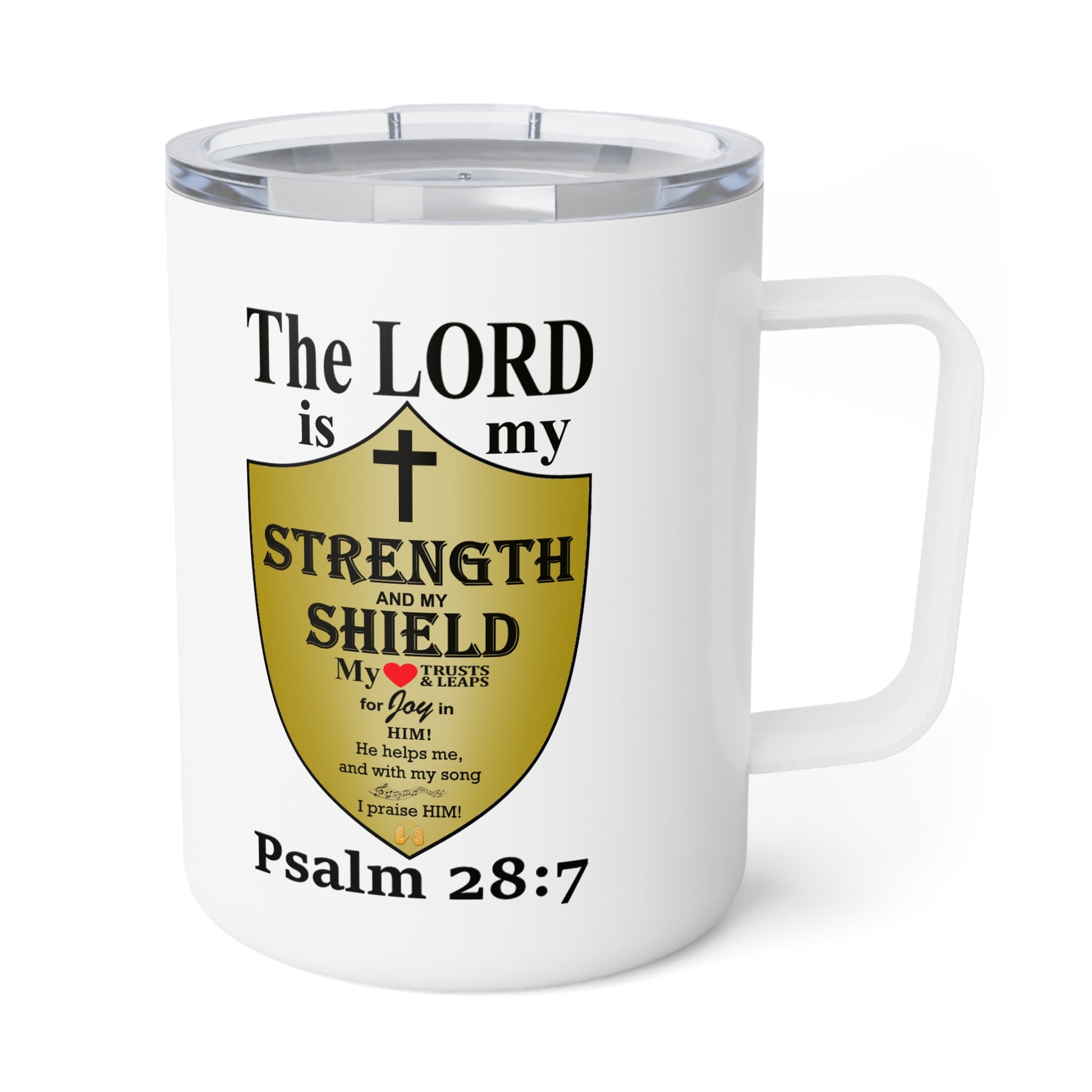 Insulated Coffee Mug, 10oz - Bible Verse Design, Christian Gift, Inspirational Quote Mug, Religious Cup, Tea Cup - Printspirationz