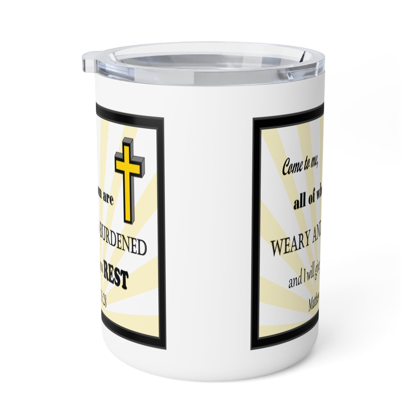 Insulated Coffee Mug, 10oz - Bible Verse Design, Christian Gift, Inspirational Quote Mug, Religious Cup, Tea Cup - Printspirationz