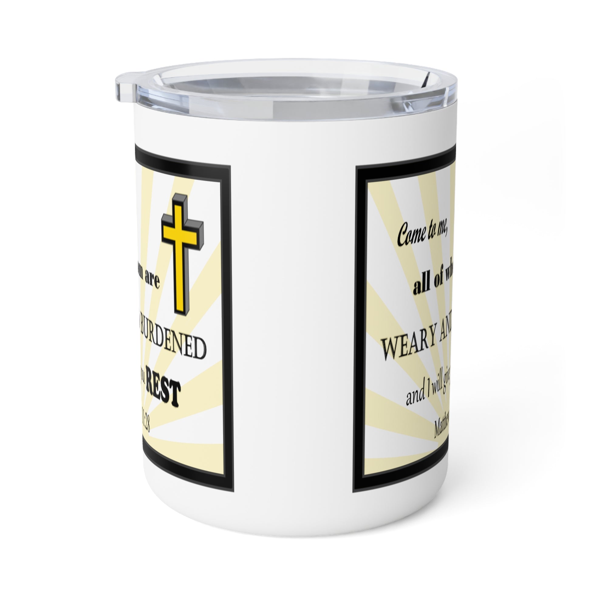 Insulated Coffee Mug, 10oz - Bible Verse Design, Christian Gift, Inspirational Quote Mug, Religious Cup, Tea Cup - Printspirationz