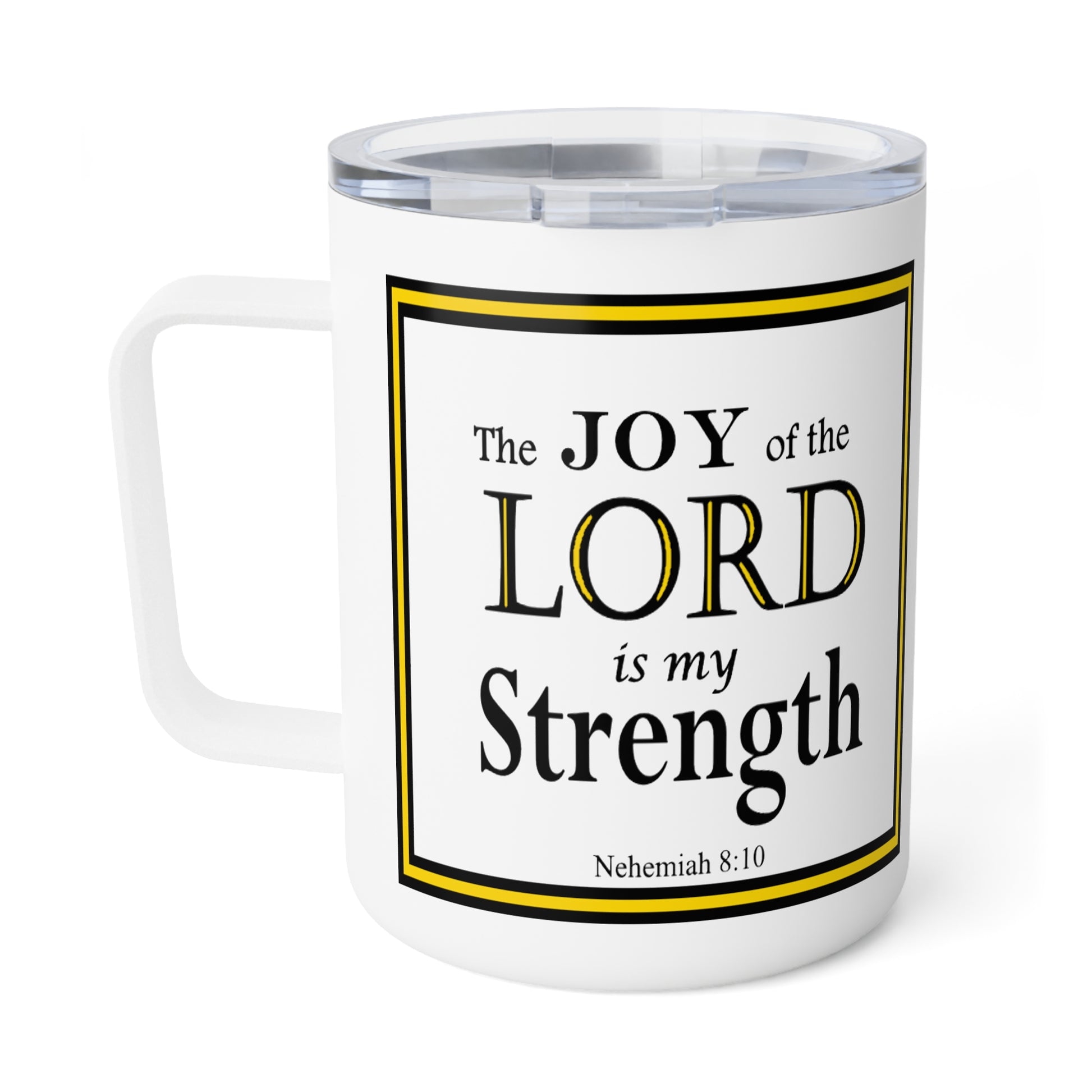 Insulated Coffee Mug, 10oz - Bible Verse Design, Christian Gift, Inspirational Quote Mug, Religious Cup, Tea Cup - Printspirationz