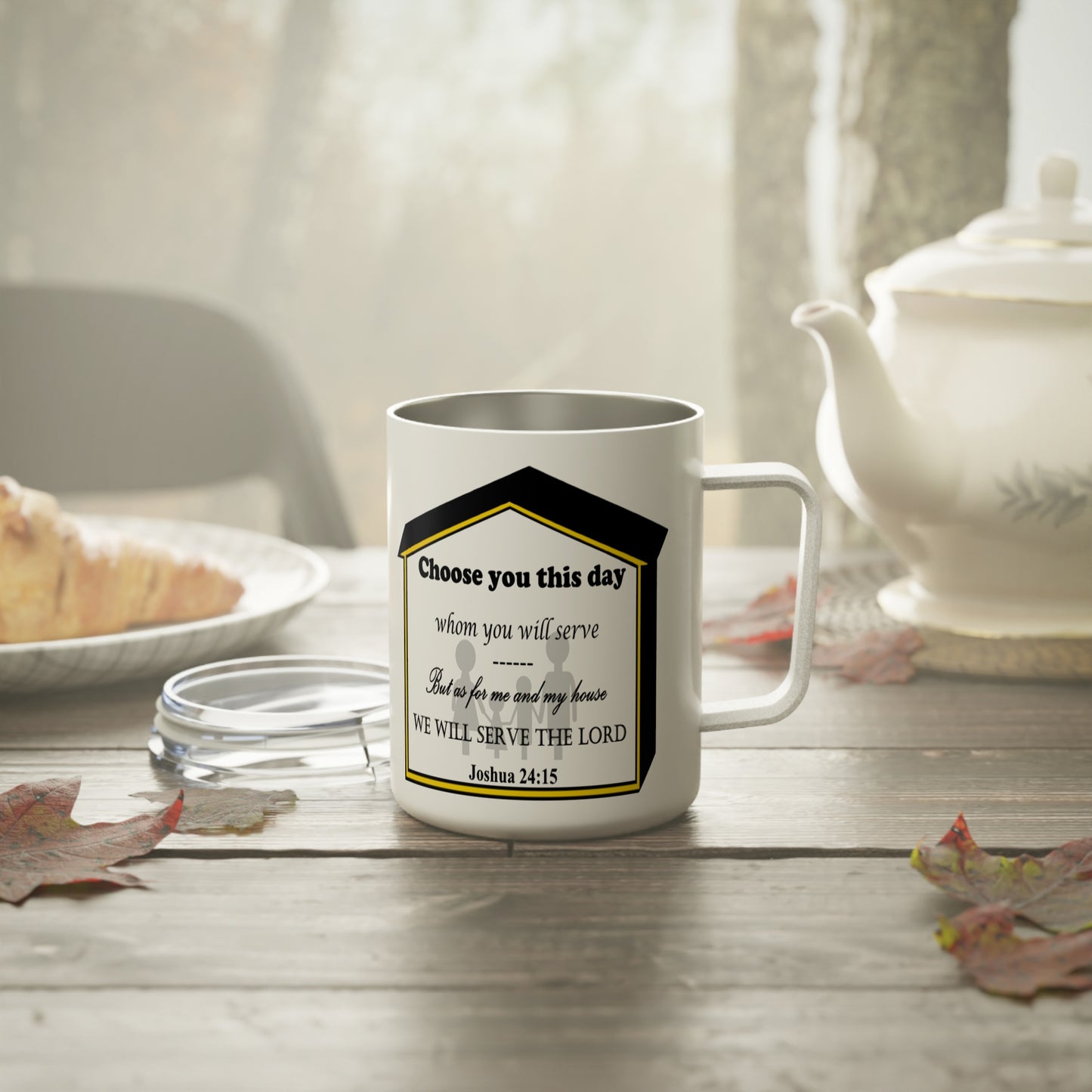 Insulated Coffee Mug, 10oz - Bible Verse Design, Christian Gift, Inspirational Quote Mug, Religious Cup, Tea Cup - Printspirationz
