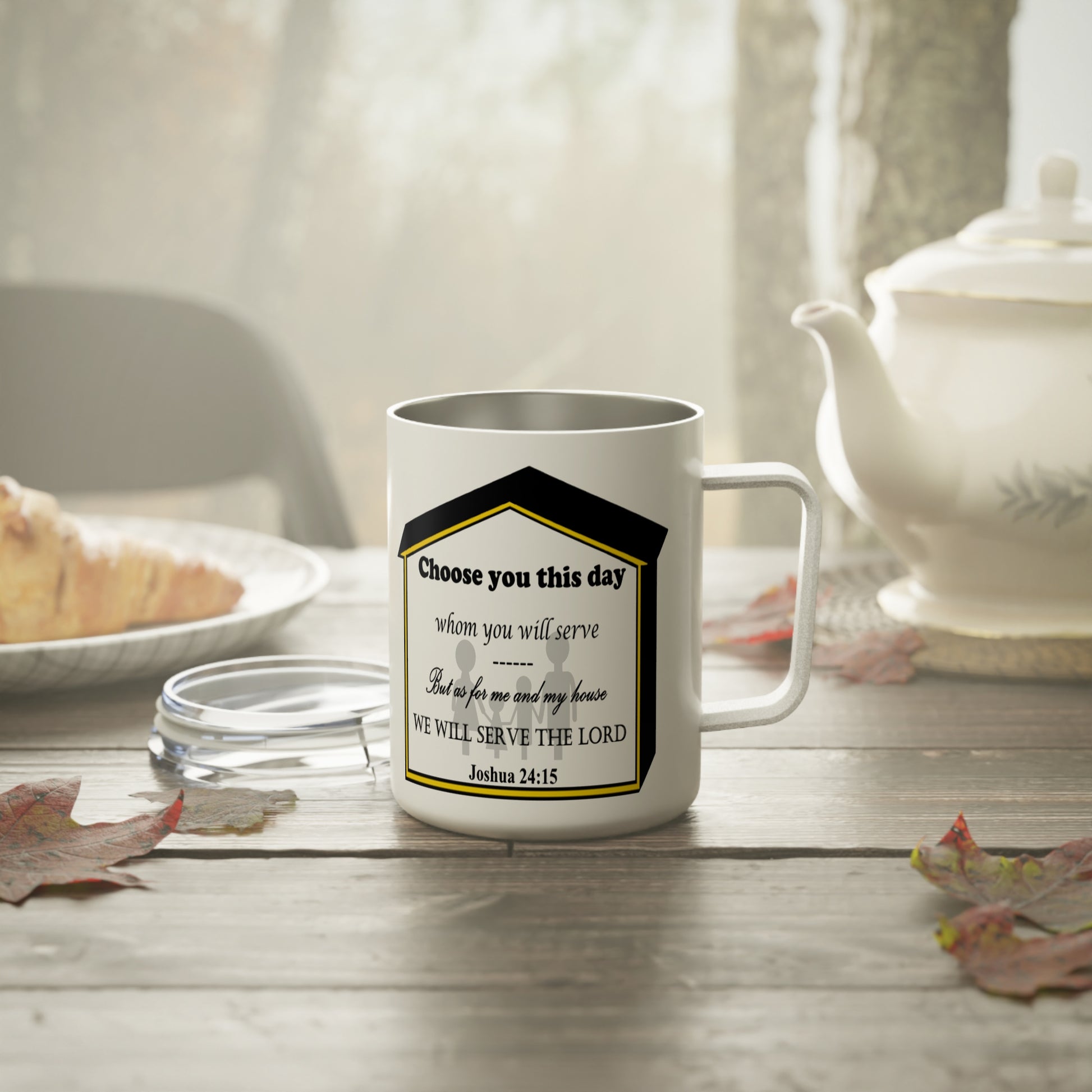 Insulated Coffee Mug, 10oz - Bible Verse Design, Christian Gift, Inspirational Quote Mug, Religious Cup, Tea Cup - Printspirationz