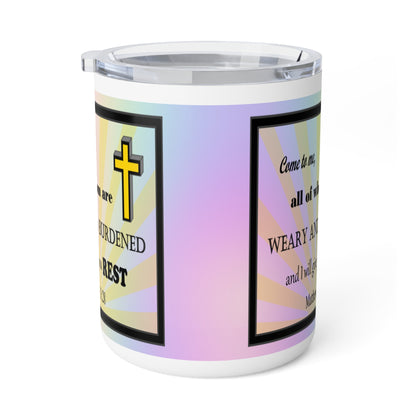 Insulated Coffee Mug, 10oz - Colorful Bible Verse Design, Christian Gift, Inspirational Quote Mug, Religious Cup, Tea Cup - Printspirationz