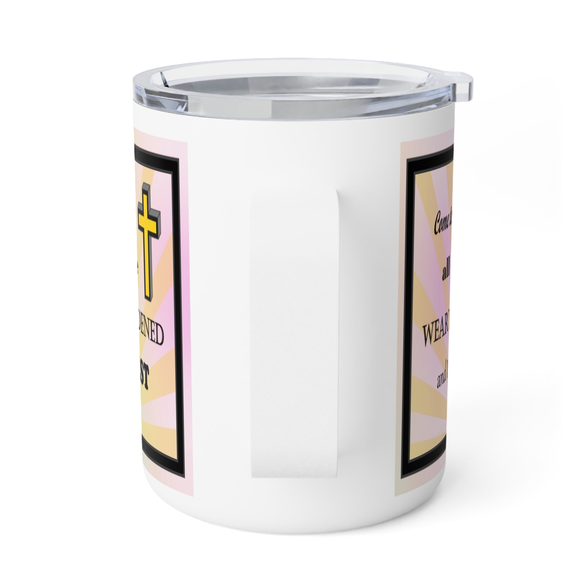 Insulated Coffee Mug, 10oz - Colorful Bible Verse Design, Christian Gift, Inspirational Quote Mug, Religious Cup, Tea Cup - Printspirationz