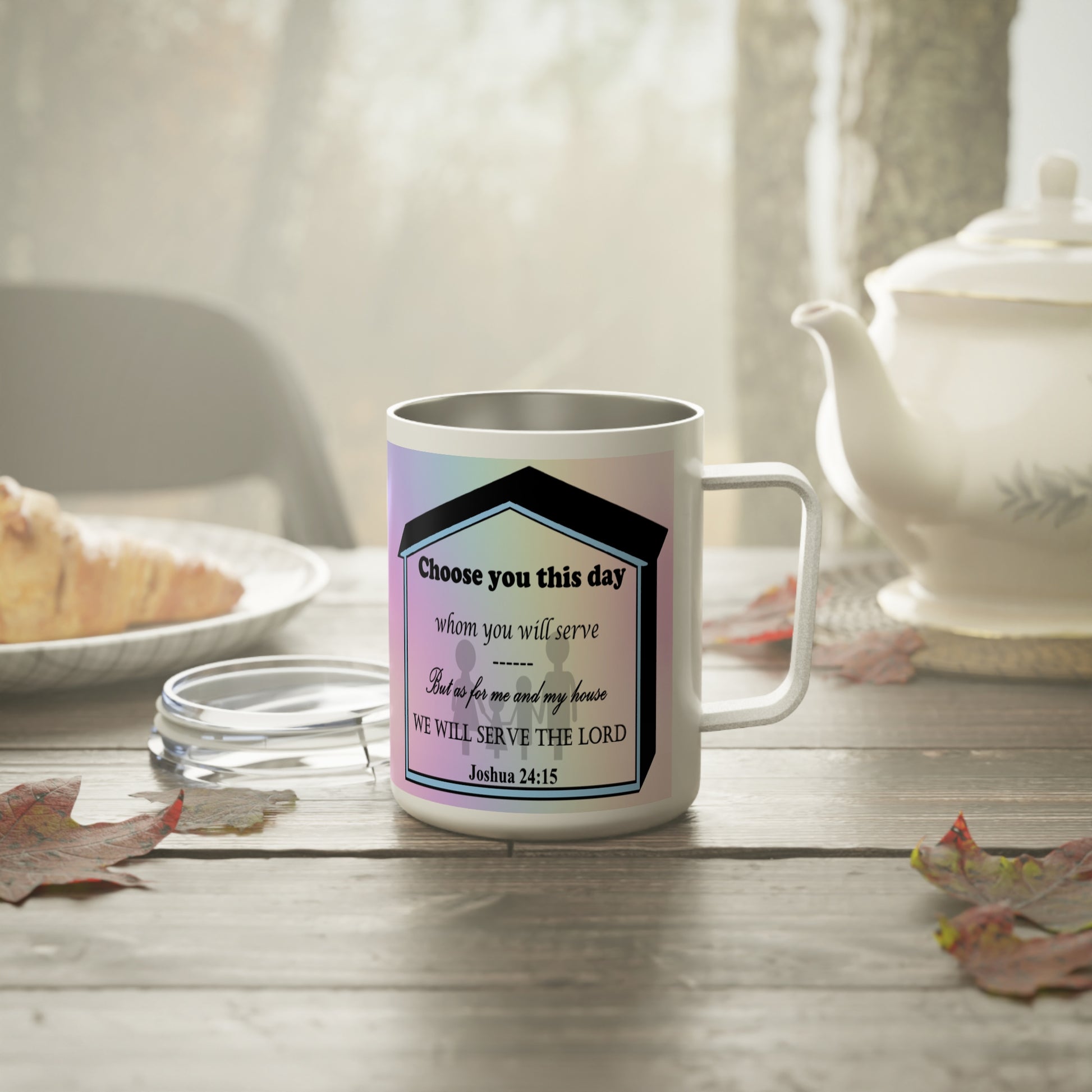 Insulated Coffee Mug, 10oz - Colorful Bible Verse Design, Christian Gift, Inspirational Quote Mug, Religious Cup, Tea Cup - Printspirationz
