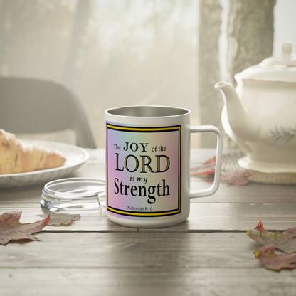 Insulated Coffee Mug, 10oz - Colorful Bible Verse Design, Christian Gift, Inspirational Quote Mug, Religious Cup, Tea Cup - Printspirationz