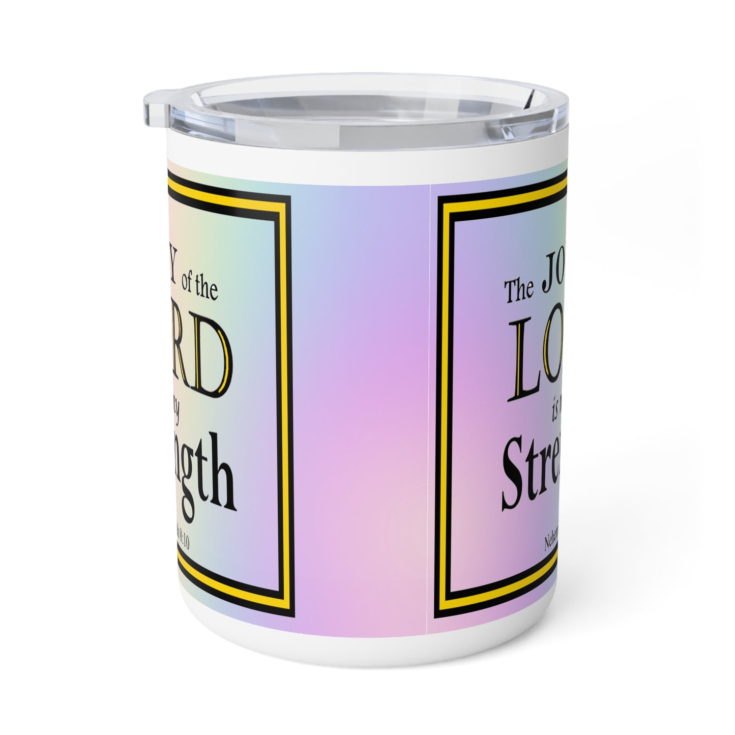Insulated Coffee Mug, 10oz - Colorful Bible Verse Design, Christian Gift, Inspirational Quote Mug, Religious Cup, Tea Cup - Printspirationz
