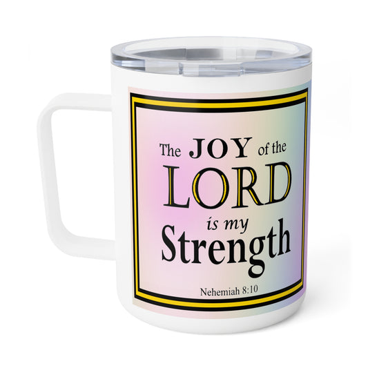 Insulated Coffee Mug, 10oz - Colorful Bible Verse Design, Christian Gift, Inspirational Quote Mug, Religious Cup, Tea Cup - Printspirationz