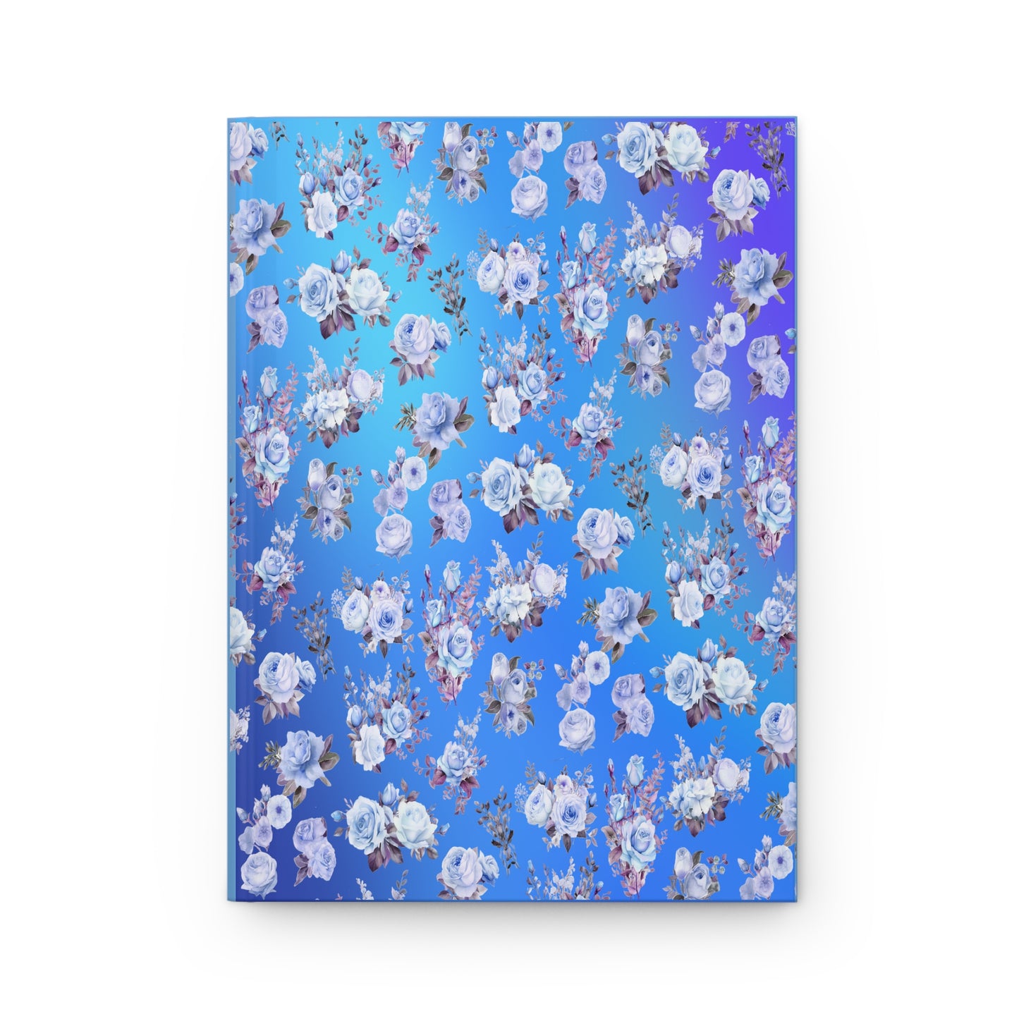 Blue Floral Hardcover Journal, Matte Finish, Lined Paper Notebook, Bullet Journal, Writing Diary, Gift for Writers, Garden Theme Notebook - Printspirationz