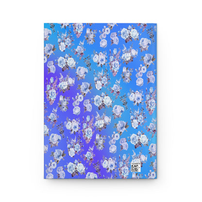 Blue Floral Hardcover Journal, Matte Finish, Lined Paper Notebook, Bullet Journal, Writing Diary, Gift for Writers, Garden Theme Notebook - Printspirationz