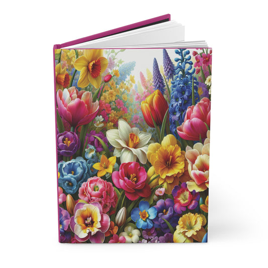 Flower Hardcover Journal Matte, Journal Print On Demand, Personalized Notebook Cover, Customized Planner, Custom Bullet Journal Cover Design - Printspirationz