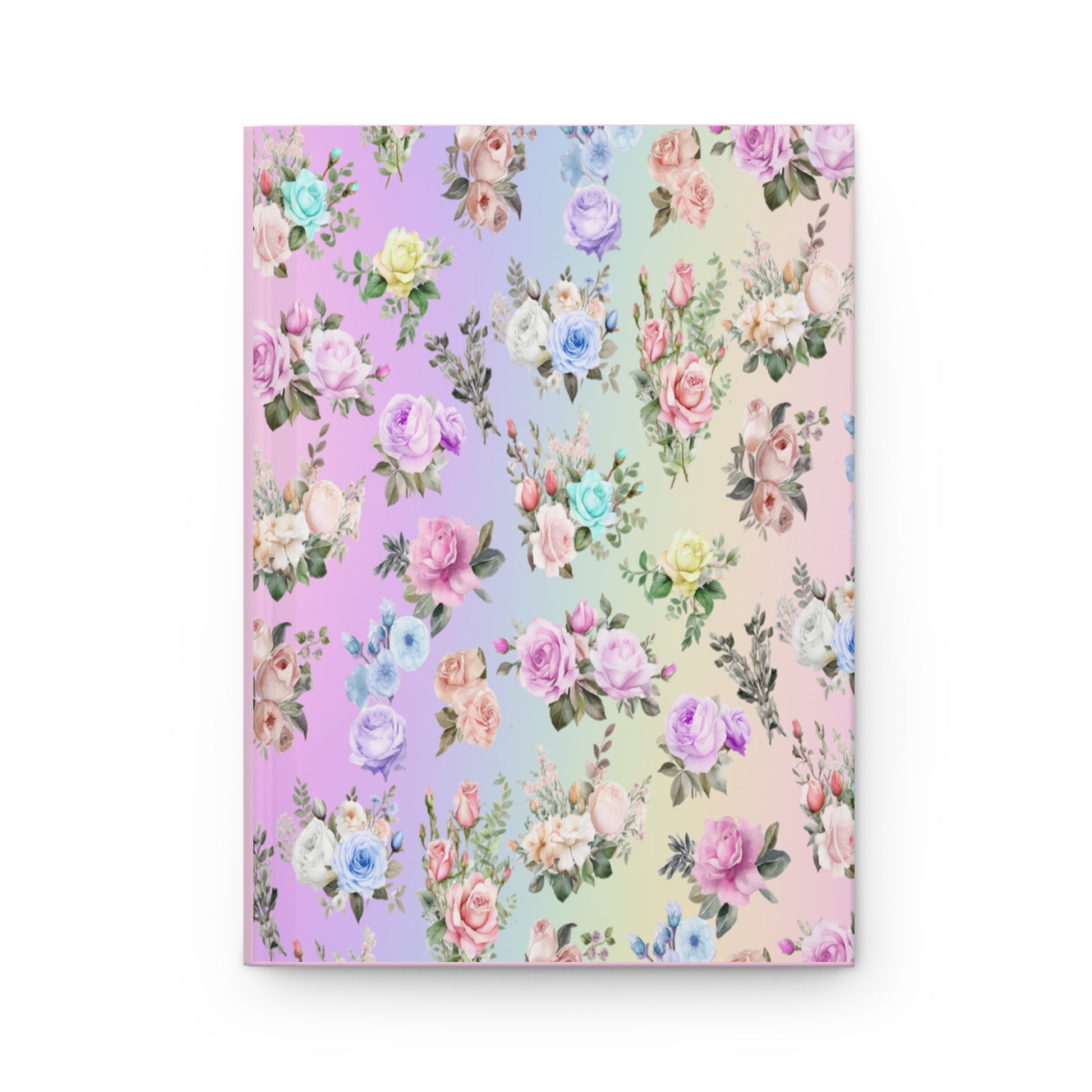 Hardcover Journal Matte, Pastel Rainbow Floral Pattern Notebook for Writing, Diary, Sketching - Bullet Journal, Planner, Gift, Stationery - Printspirationz